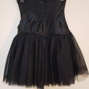 Jessica Devlin - Sexy Black Corset Skirt With Lace & Satin Front Tooling Bottom